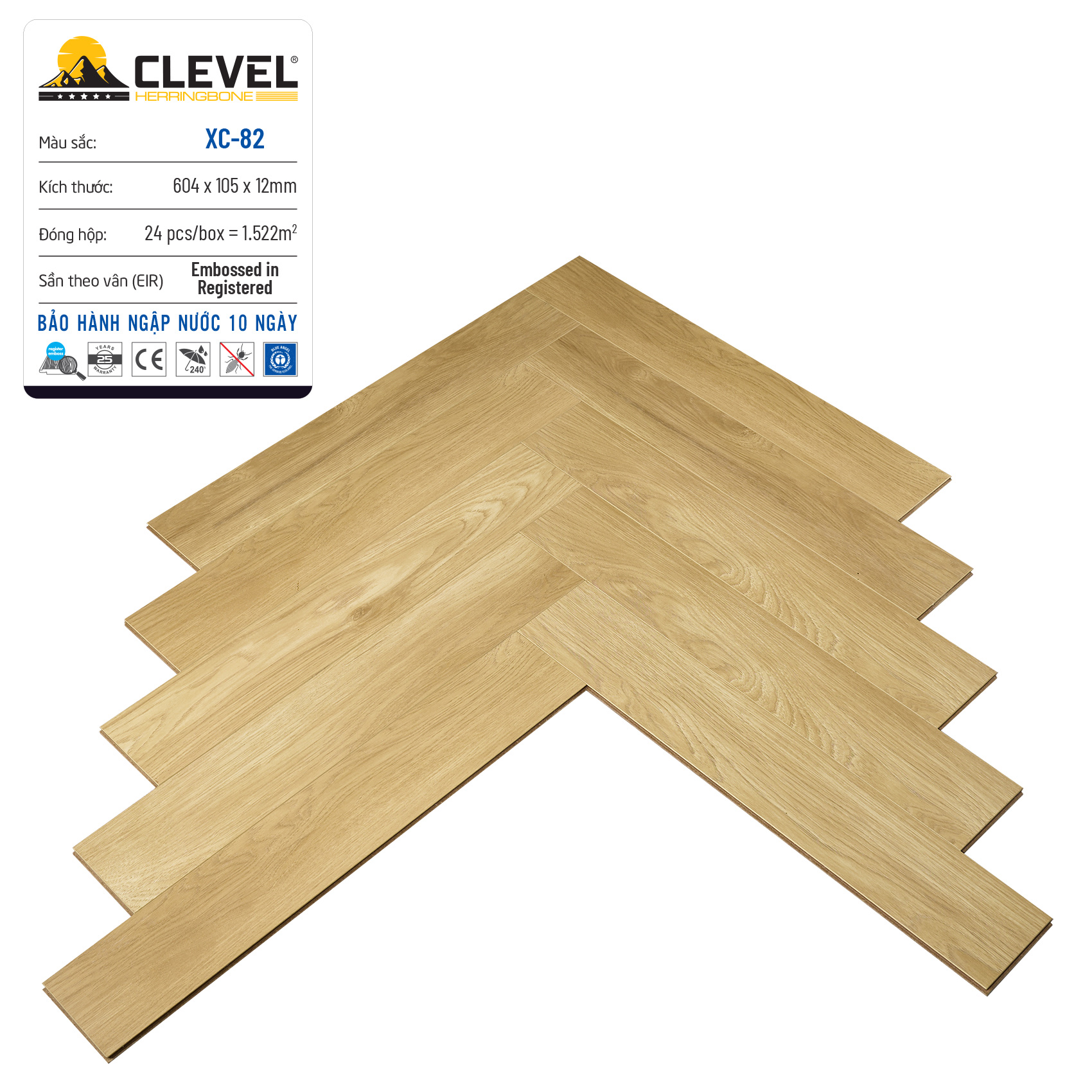 Sàn gỗ CLEVER sần theo vân  XC - 82